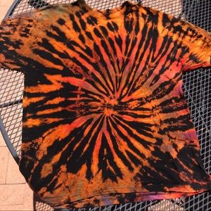 Reverse tie dyed bleach t shirt